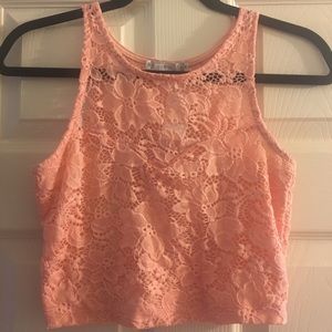 Pink crochet crop top
